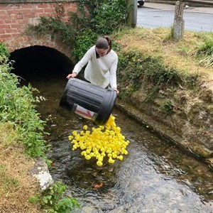 Start Of the Duck Race-Village Fun Day 2025
