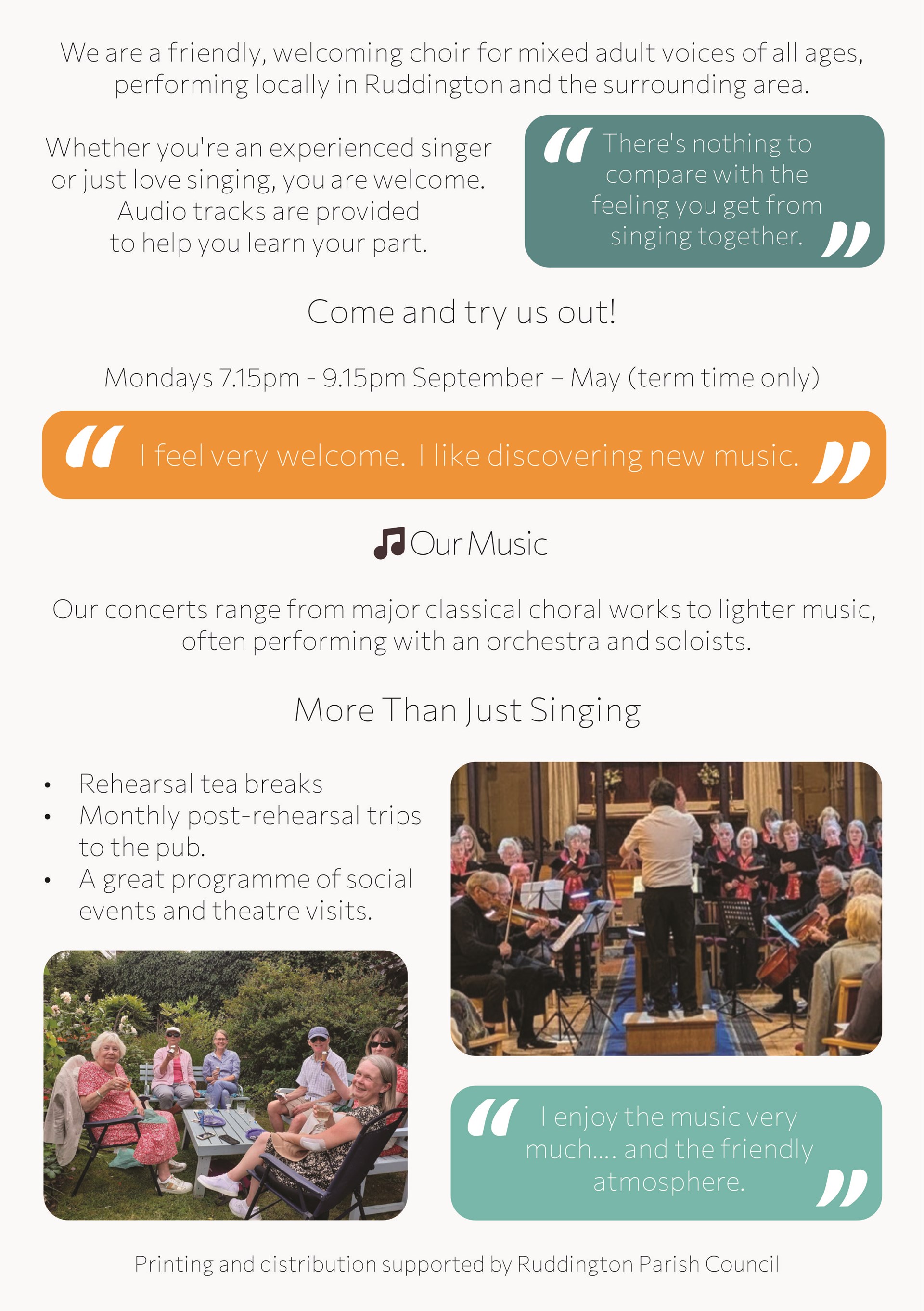 Ruddington and District Choral Society Join us