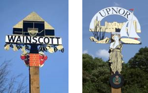 Wainscott (left) and Upnor (right) parish signs