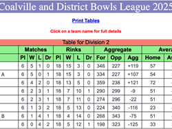 Coalville Town Bowls Club C & D Bowls League 2025