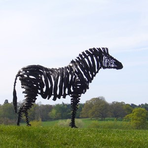 Zebra steel sculpture
