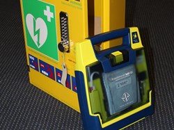 Our Defibrillator -dial 999 in an emergency