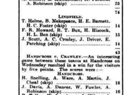 Handcross v Lindfield and Handcross v Crawley, 1933.