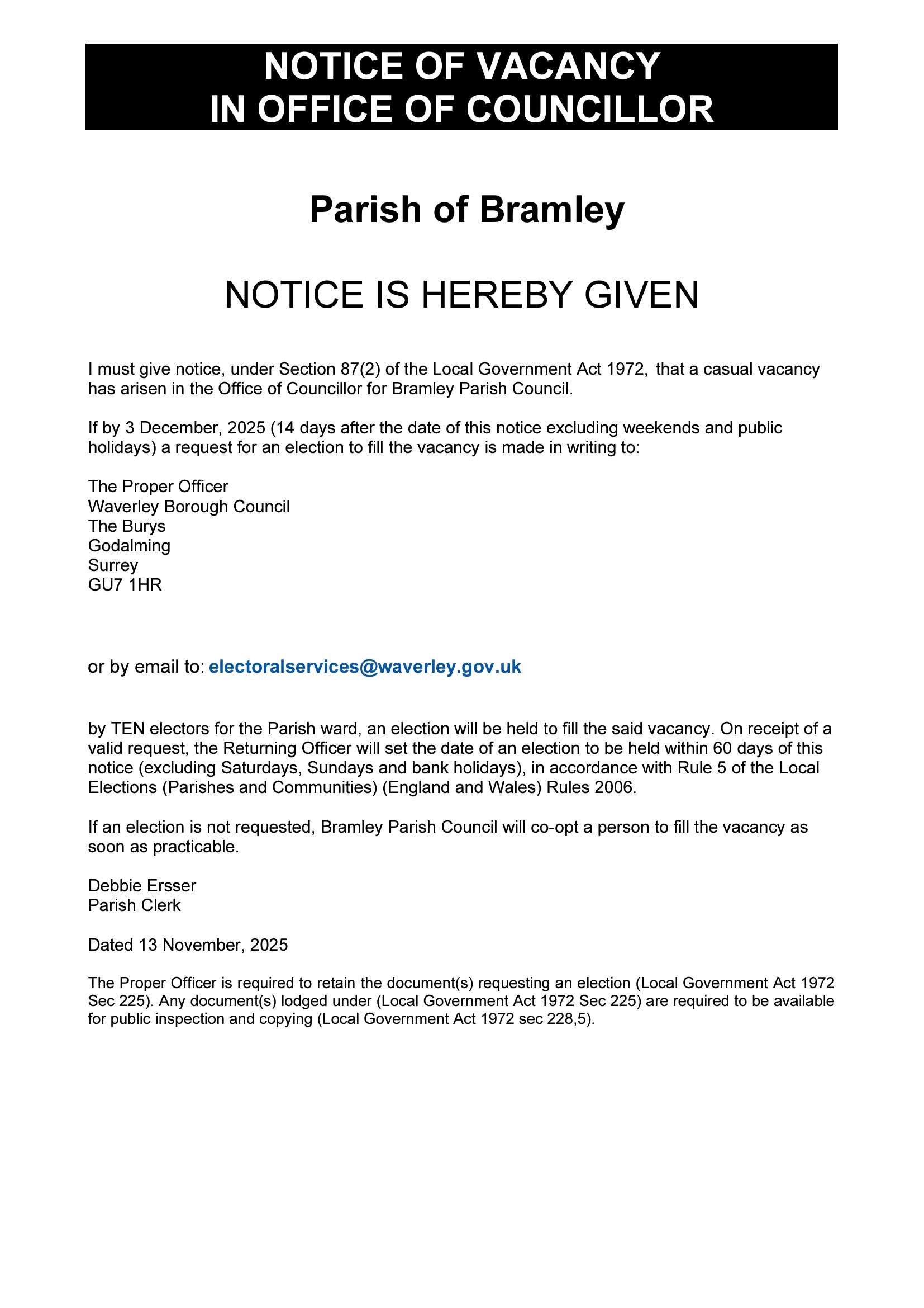Bramley Parish Council Home