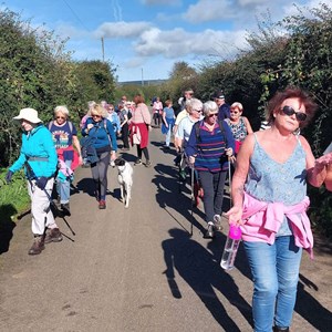 18 Oct 2024 - Perfect weather for a stroll in the countryside.... especially when it's glorious Godshill countryside! Chris, Frankie, plus 26 walkers out having fun today.