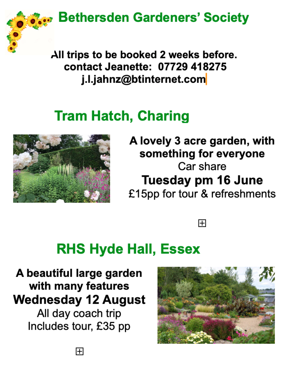 BETHERSDEN GARDENERS' SOCIETY Next Event(s)