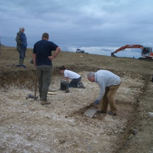 John working hard at the intersection of the ditches and tracks.