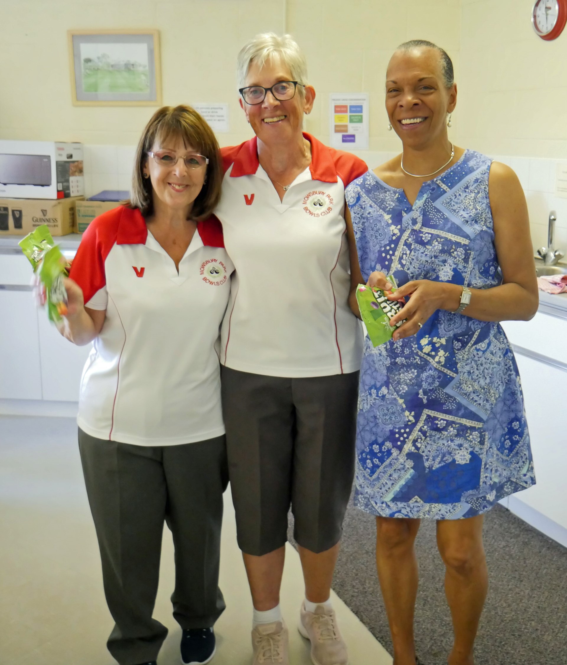 Marie, Anne & Gen with their wooden spoon prizes