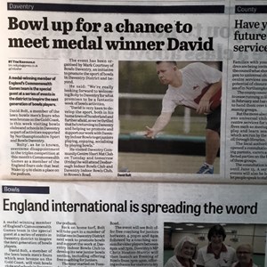 Local paper "Daventry Express" coveerage before David's visit