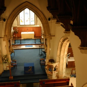 Looking towards the altar in St Leonards Church