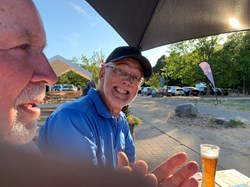 A smiling Andy taking the captains prize making up for narrowly losing his matchplay
