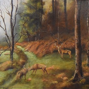 Deer on Sherbrook Valley, acrylic by Mel Thomas