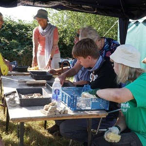 Some of the finds processing team