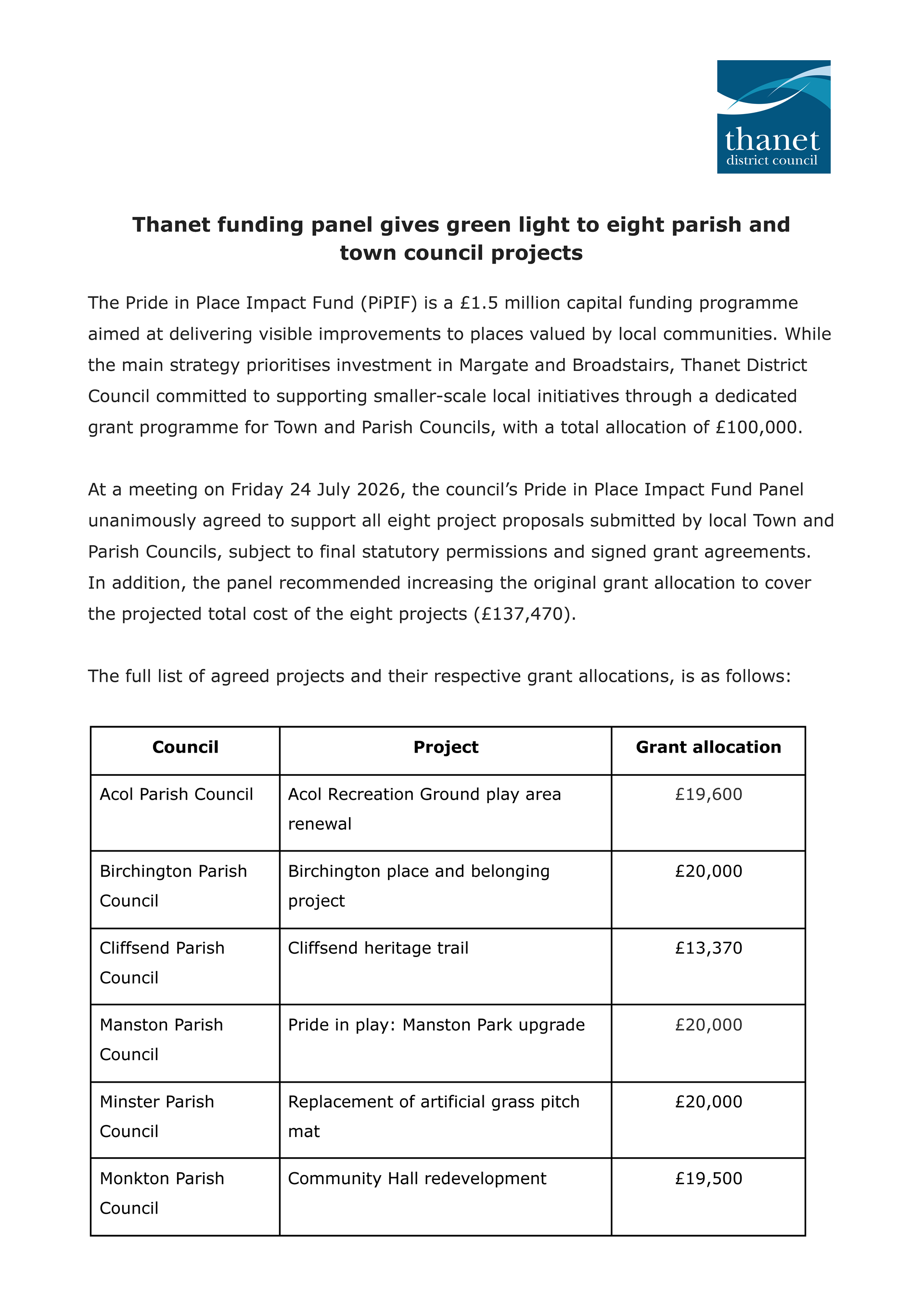 Pride in Place Funding - Page 1