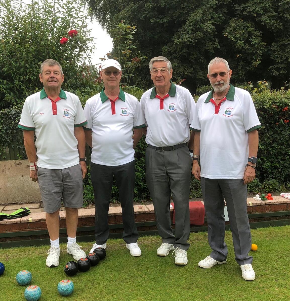 Men's Pairs finalists. B Moore & K Powney, B Pulsford & A Mason.