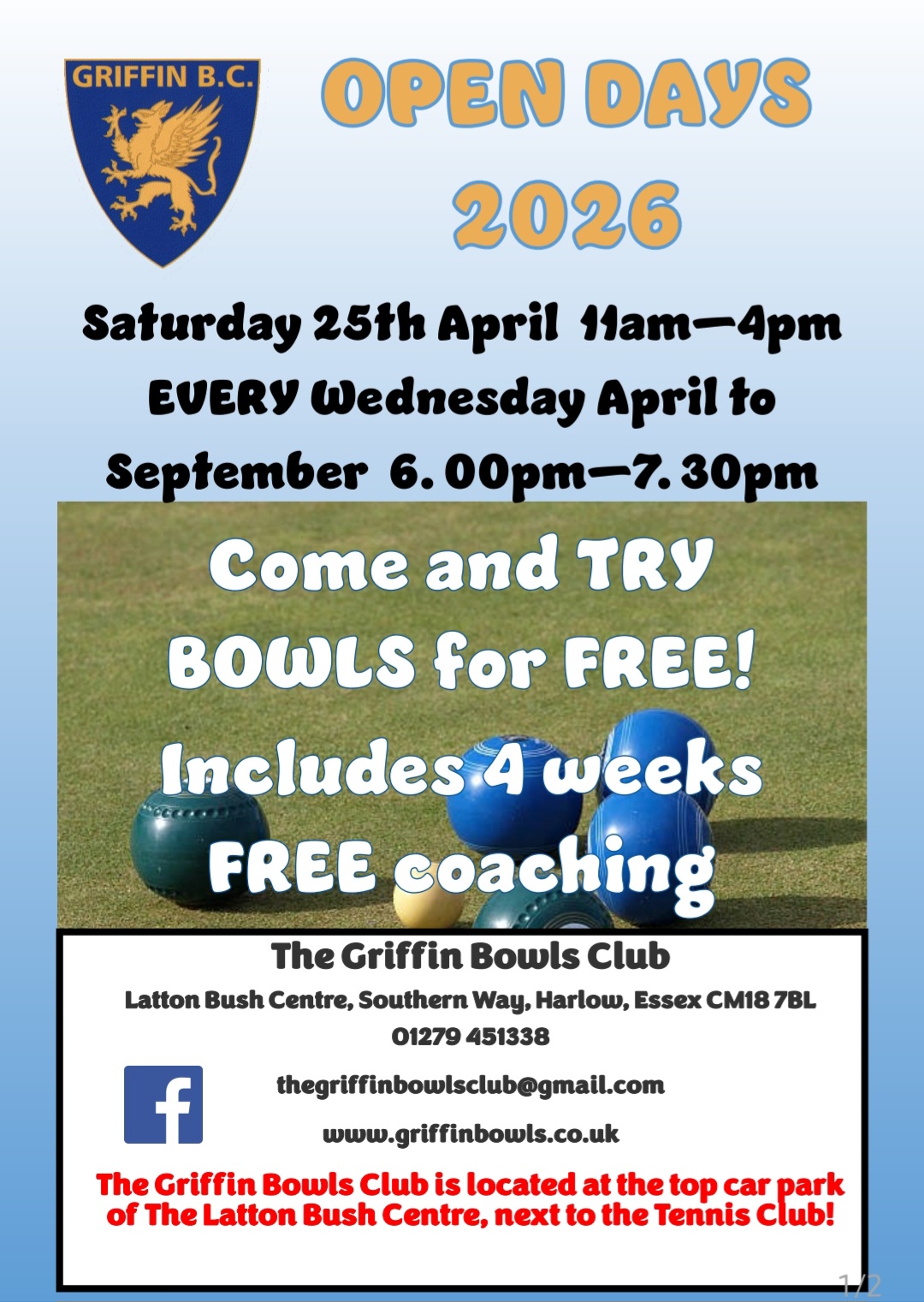 Griffin Bowls Club Home