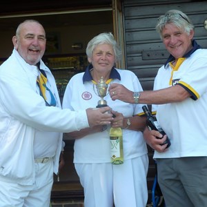 Wilf Litten Cup Winners - Jim Maher, Hazel Taylor and Roger Pikett.  13/6/21
