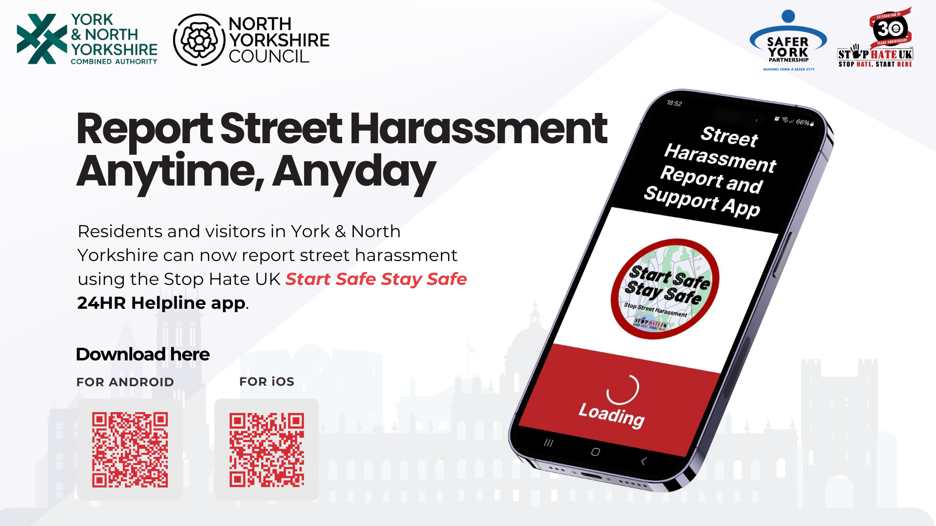 “Start Safe, Stay Safe” New Street Harassment app to improve street safety in York and North Yorkshire