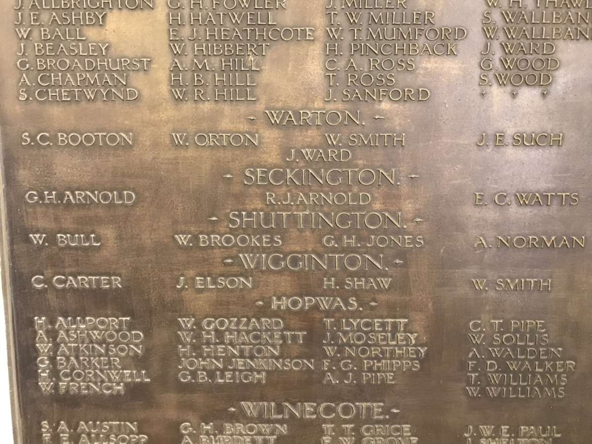 Shuttington and Alvecote Parish Council World War One
