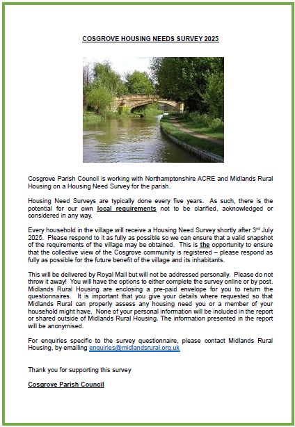 Cosgrove Housing Needs Survey 2025