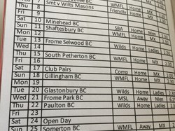 Castle Cary Bowls Club Fixtures 2025