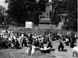 Polish Community gathering Weeting Hall Camp Ascension Day 1954