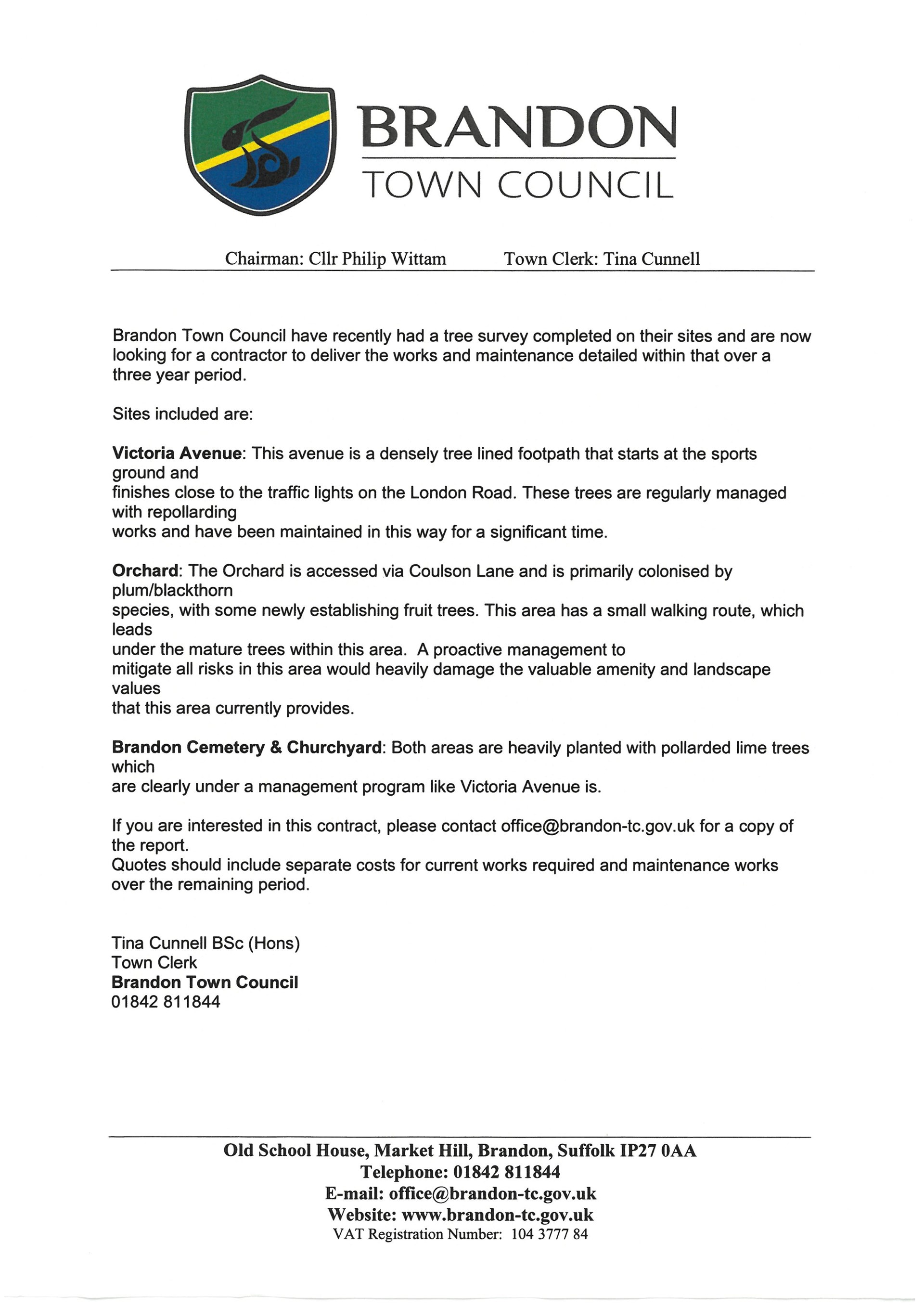Brandon Town Council Tenders & Quotes