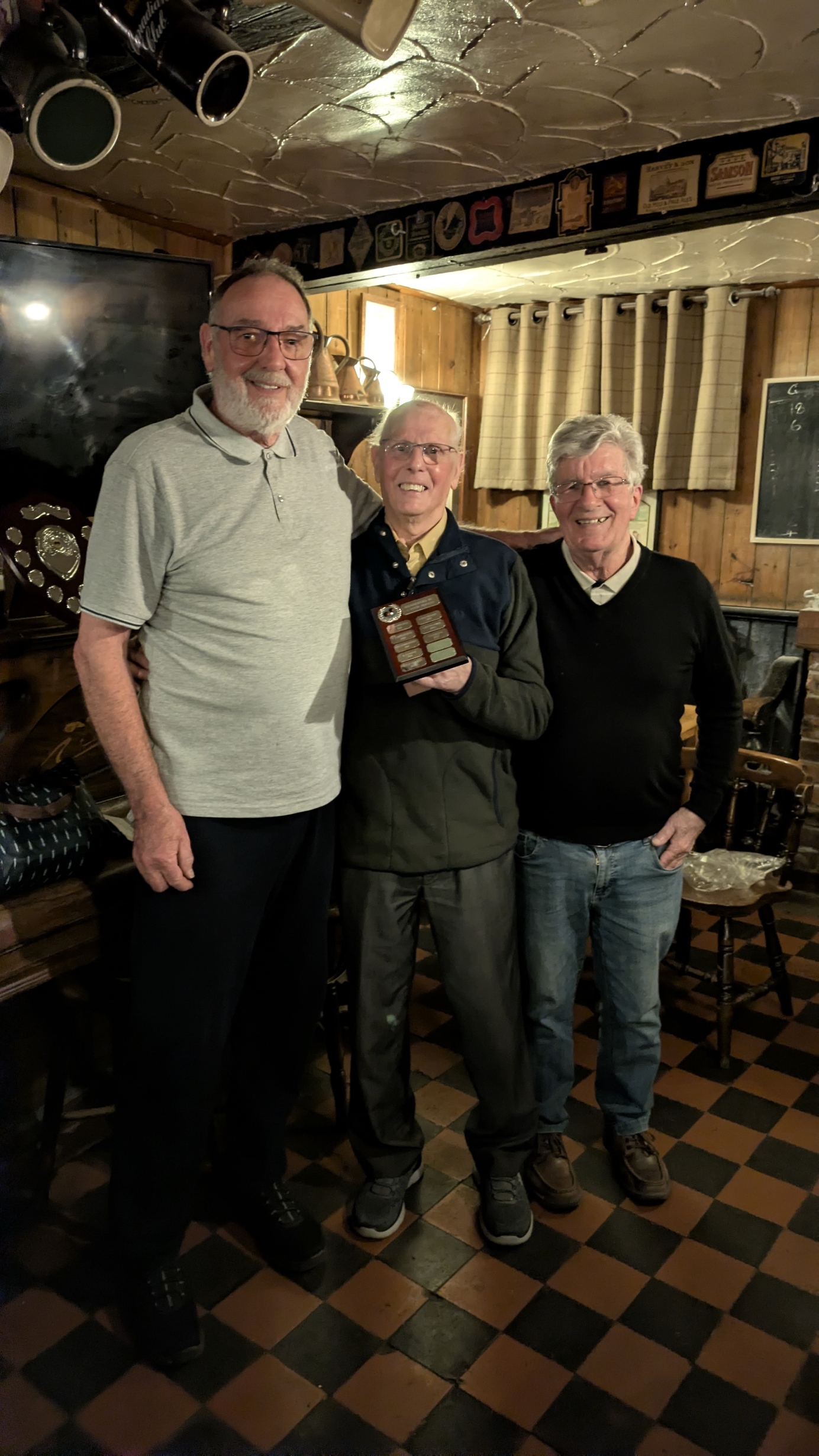 Winner Tim (on the right) with Paul and Peter