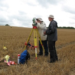 Steve and Tony with the “total station” used to survey the site.
