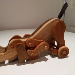 Wooden Sniffy Dog made by Paul Gross.