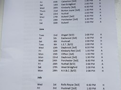 Queen Elizabeth Park  Bowls Club Fixtures 2026