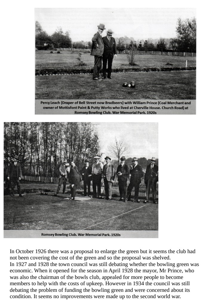 Romsey Bowling Club Club History