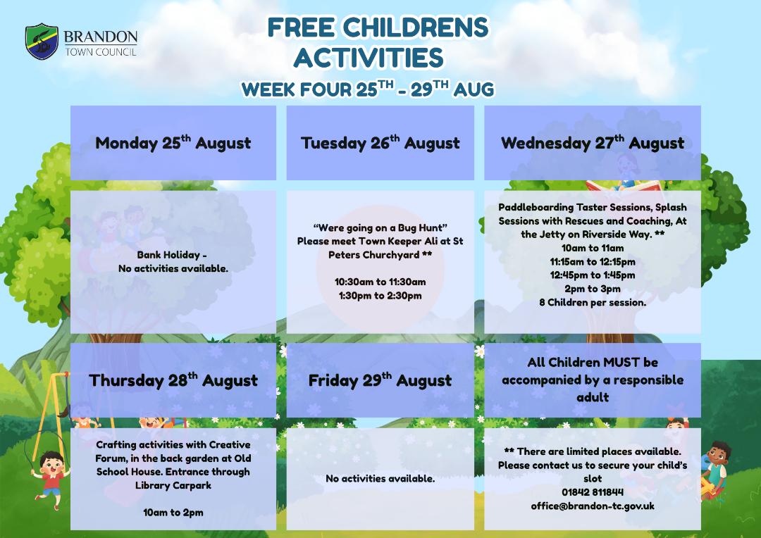 Tuesday 26th August to Friday 29th August