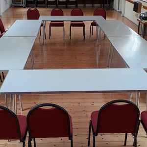 Hall set up for meeting