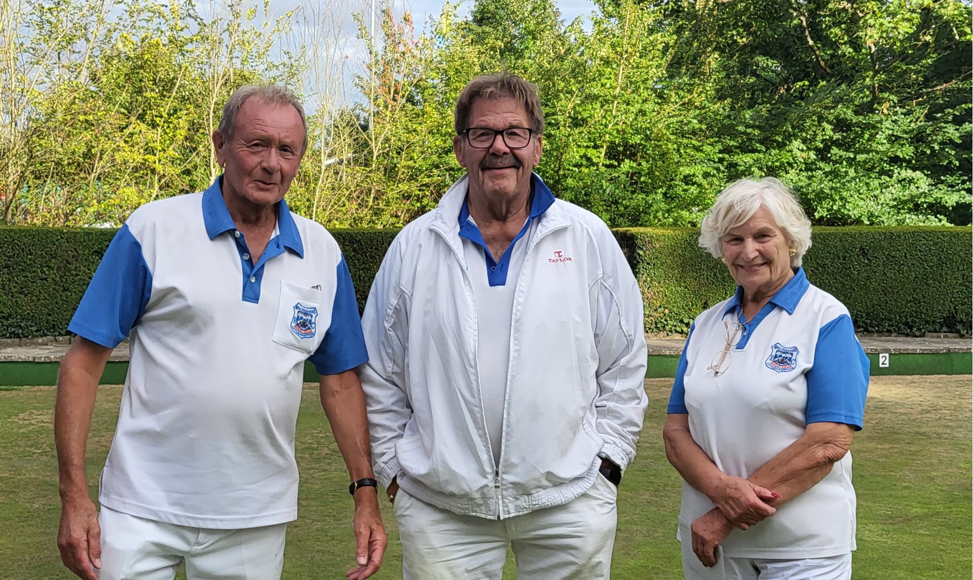 George Gatford with Mike Sherwood and Anne Rand winbers of Group One and 2nd overall in the Tournament