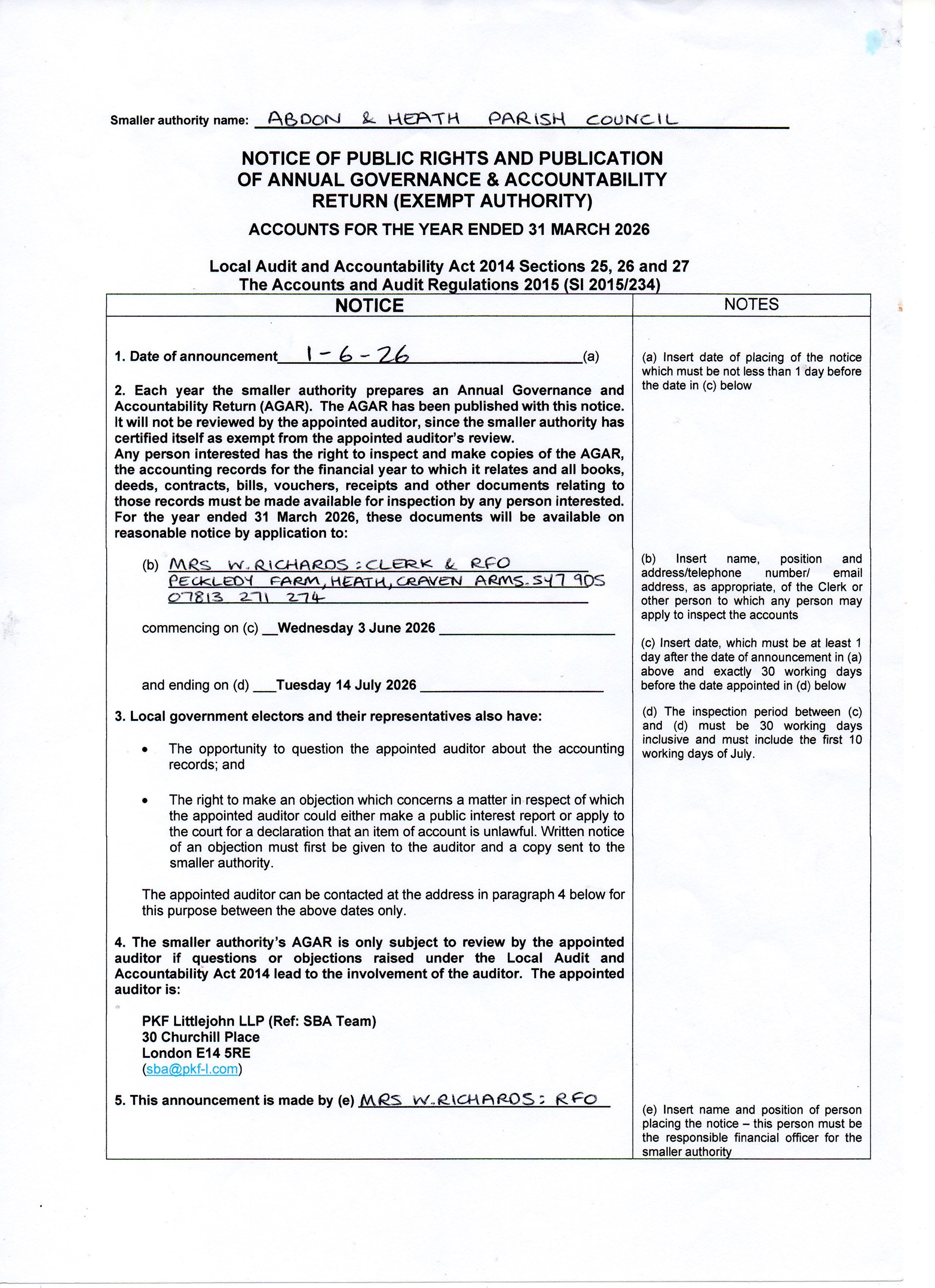 Abdon and Heath Parish .gov.uk Documents