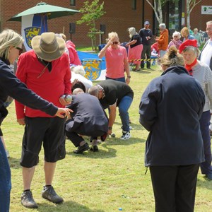 It's all go on the busy terrain.