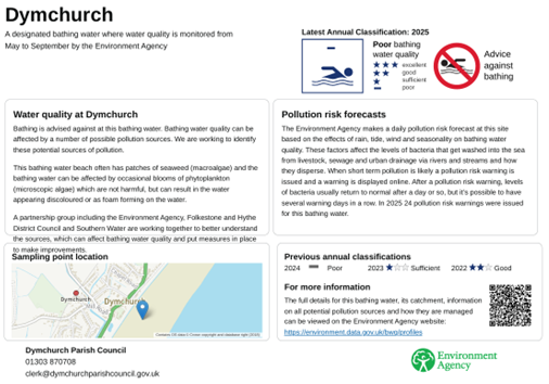 Dymchurch Parish Council Beach Water Quality