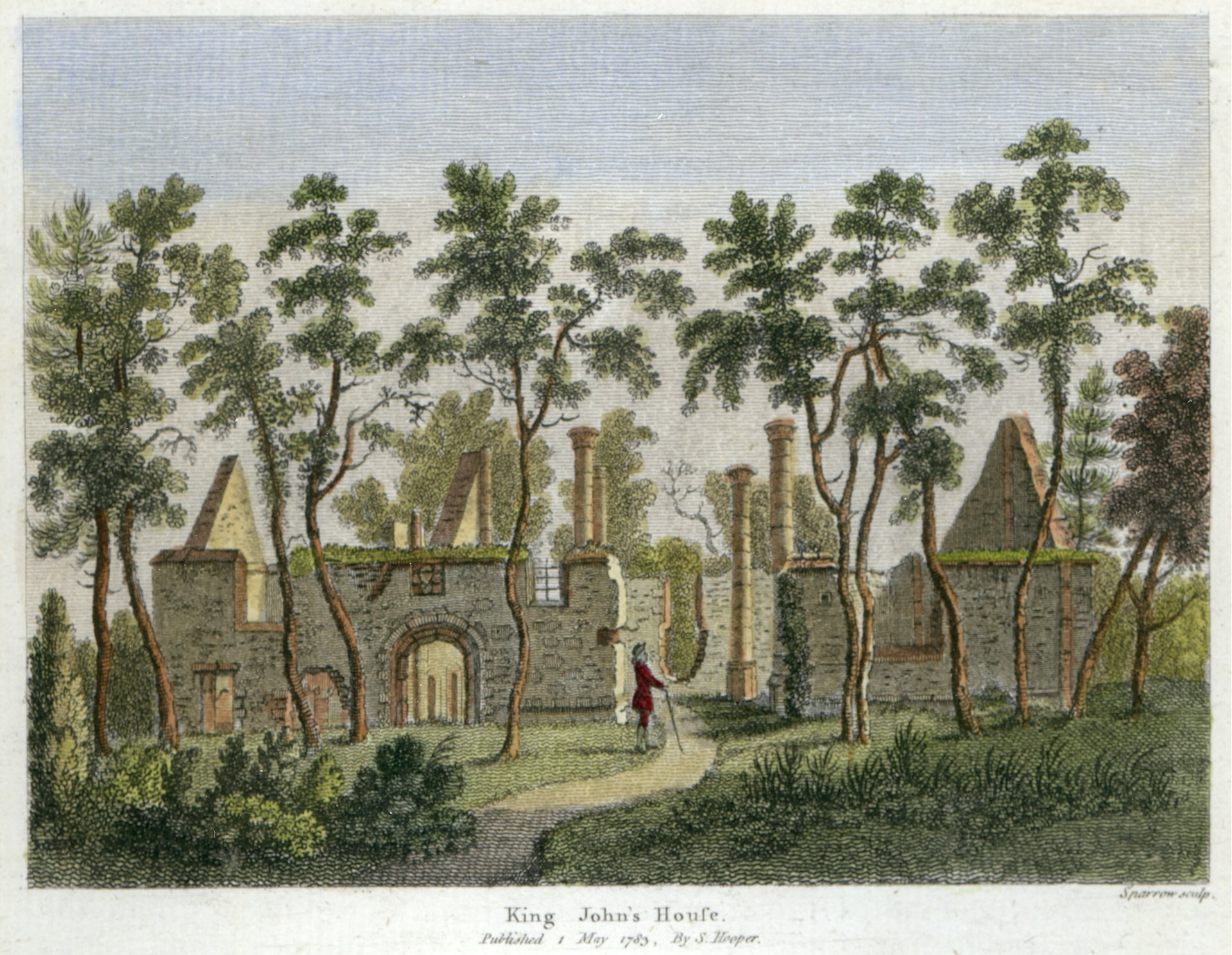 King Johns House, 1783 Lithograph