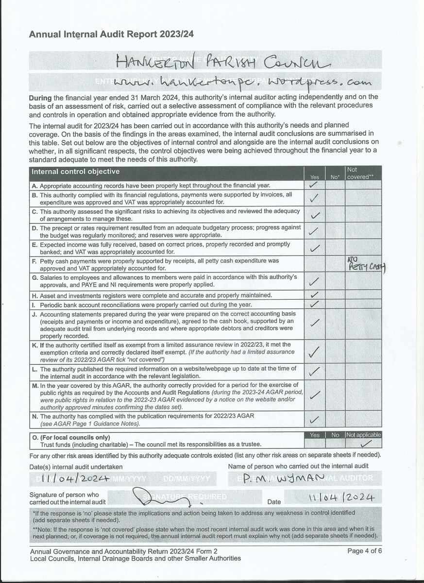 Hankerton Parish Council 2023/24