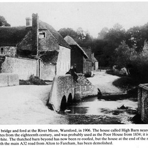 High Barn and bridge. 1906. Photo from Lippen Lane end. Earliest Photo.
