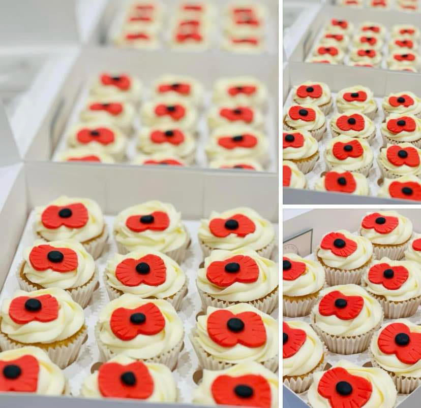 Poppy cakes served with tea and coffee after the service in the village hall