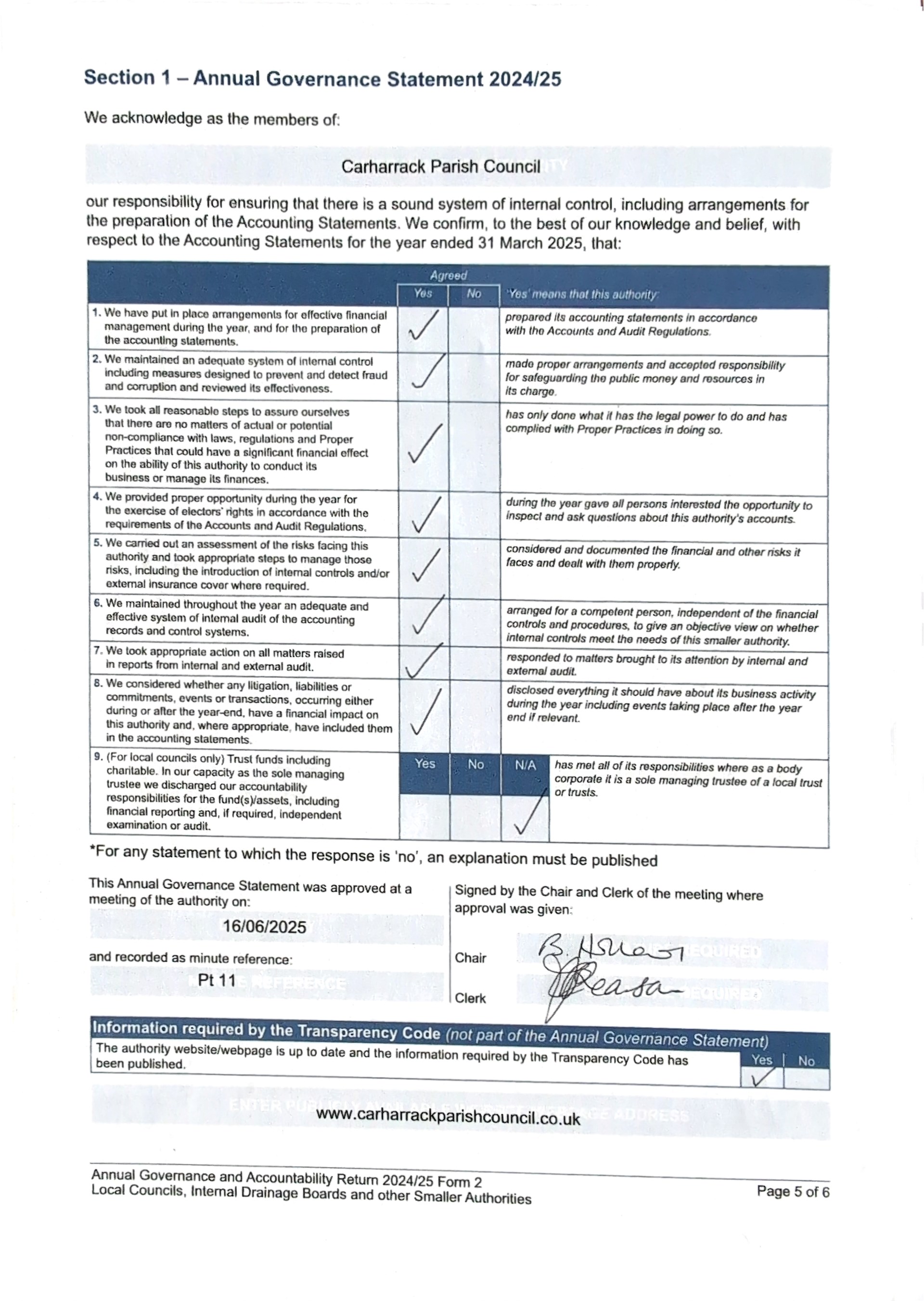 Annual Governance Statement 2024/2025