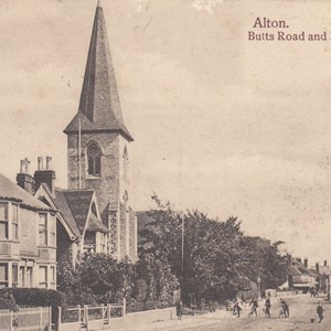 Butts Road & All Saints Church - Postmarked 20.2.1909
