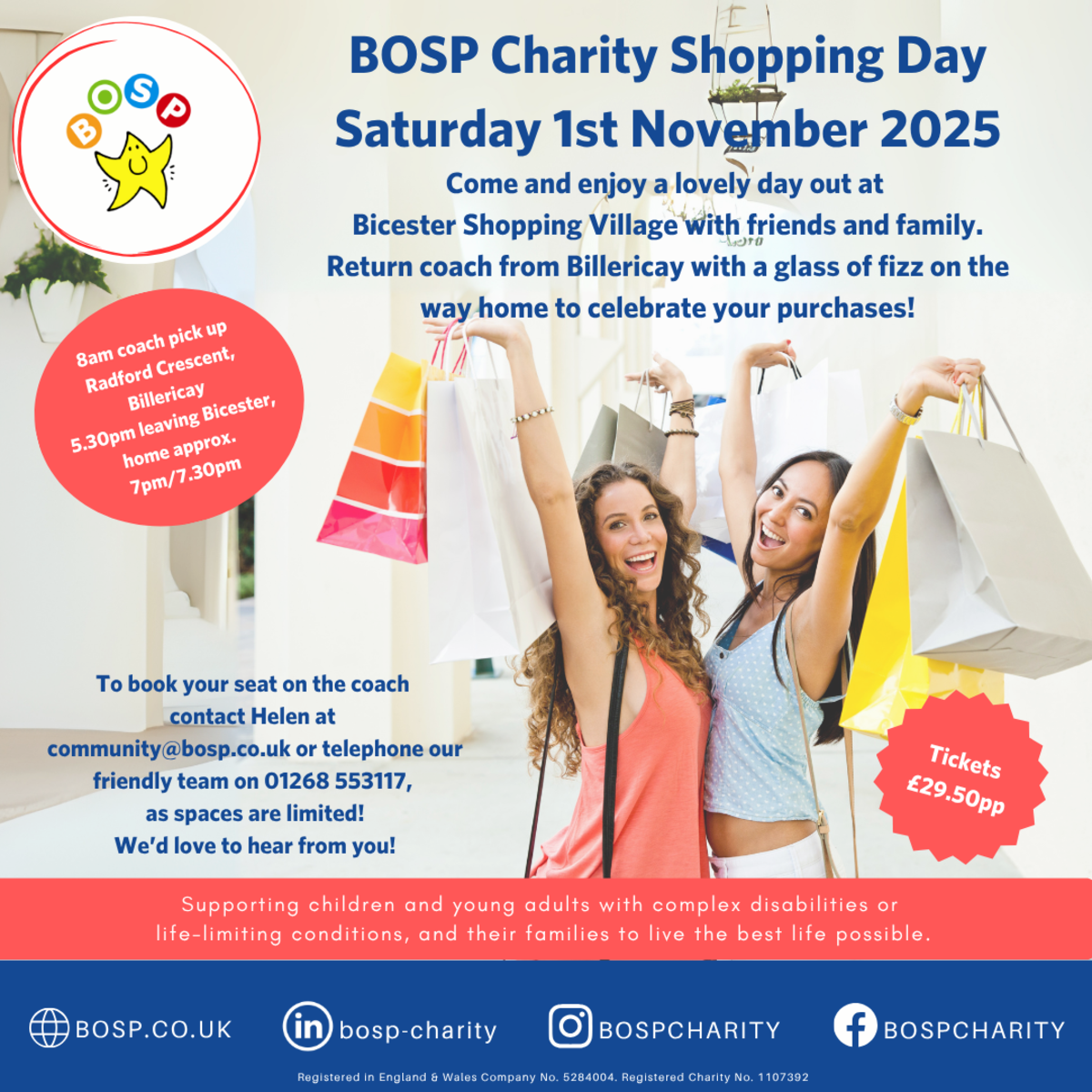 BOSP Brighter Opportunities for Special People  BOSP Charity Shopping Day to Bicester