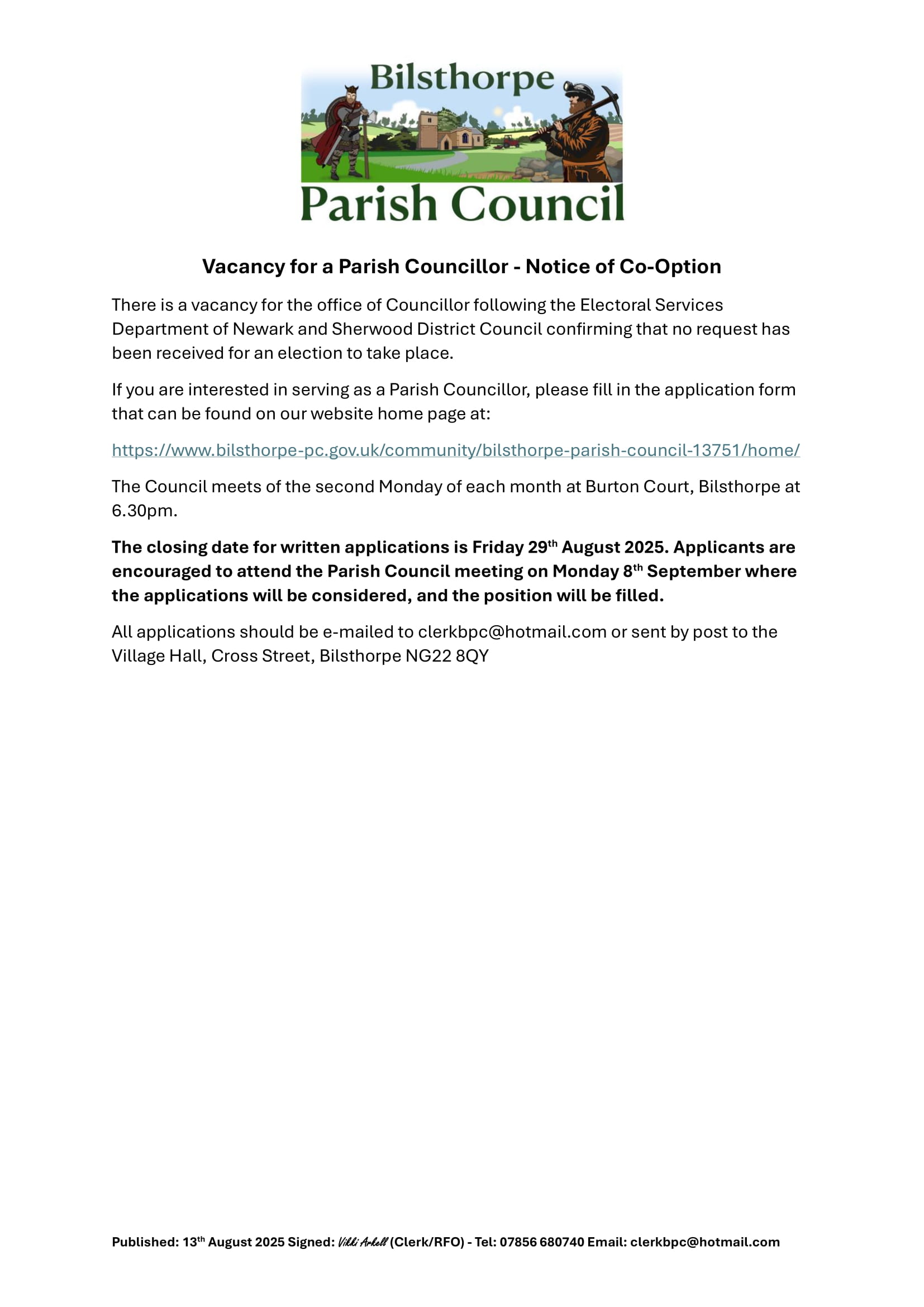 Bilsthorpe Parish Council Home