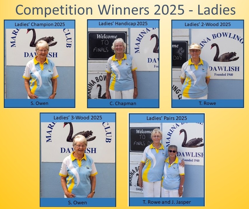 Marina Bowling Club Dawlish 2025 Winners