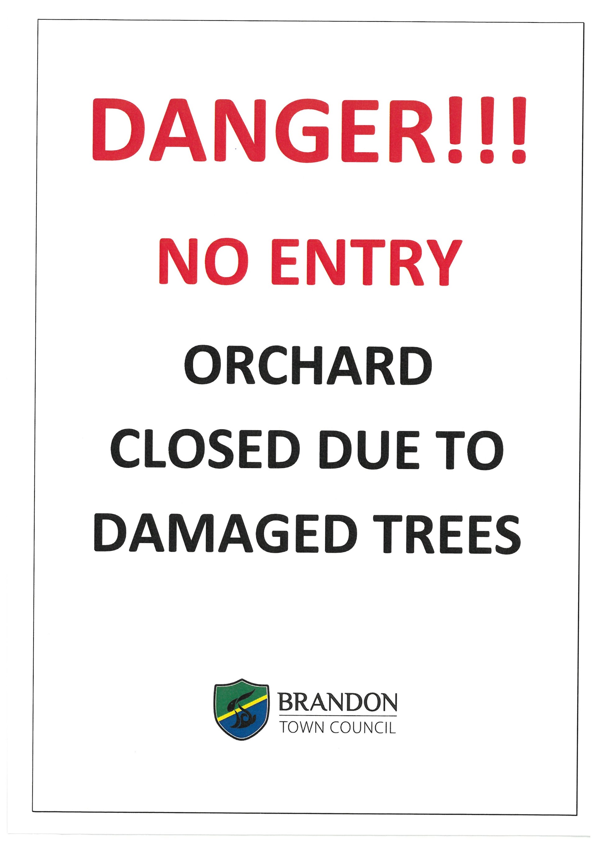 We have had to close the Orchard due to damage to the trees.