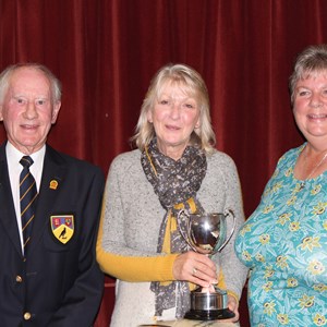 President John Newland with Mary Baron Trophy Winners Debbie Gosling & Colleen Moss