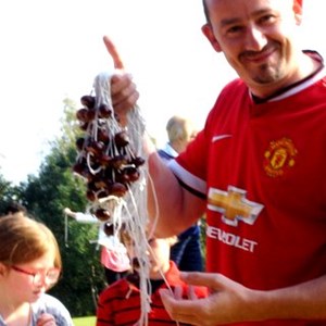 Conker Championship 2015 - Liam Cummings selling conkers